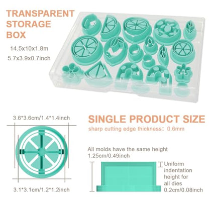 19Pcs Lemon Polymer Clay Cutters Fruit Flower Polymer Cutter for Clay Earrings Making Festival Jewelry DIY - color: Lemon
