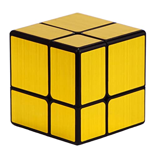 Mirror Speed Cube 2x2 Magic Cube Puzzle Gold - style: 2 level gold