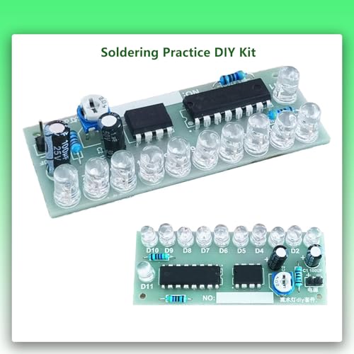 Soldering Kit for Electronics Soldering Practice Kit NE555 CD4017 LED Chasing Light Soldering Station Soldering Kit DIY Electronic Kits (Pack of 2) - size: 4.33 x 7.4 x 0.78 inches (Pack of 2)