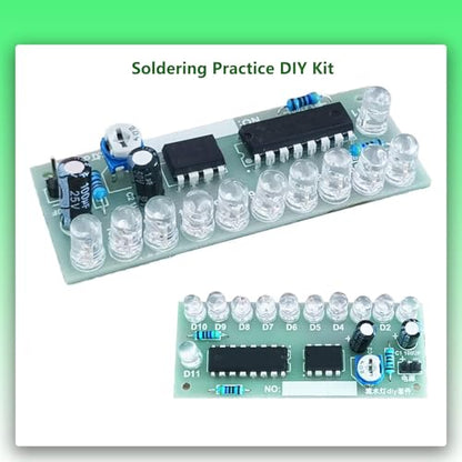 Soldering Kit for Electronics Soldering Practice Kit NE555 CD4017 LED Chasing Light Soldering Station Soldering Kit DIY Electronic Kits (Pack of 2) - size: 4.33 x 7.4 x 0.78 inches (Pack of 2)