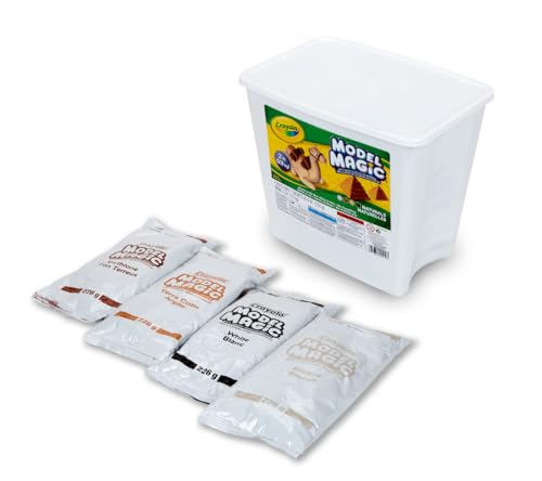 Crayola Model Magic Naturals, 4 Packs (8oz ea), Bulk Modeling Clay Alternative, Craft Supplies for Classrooms, 2 lb. Bucket - color: Natural, size: 8 oz (Pack of 4)