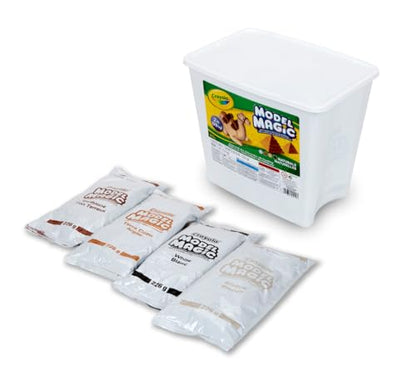 Crayola Model Magic Naturals, 4 Packs (8oz ea), Bulk Modeling Clay Alternative, Craft Supplies for Classrooms, 2 lb. Bucket - color: Natural, size: 8 oz (Pack of 4)