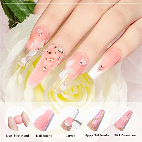 Solid Builder Gel for Nail Extension Non-Stick Hand Sculpture Gel - color: Clear&Nude