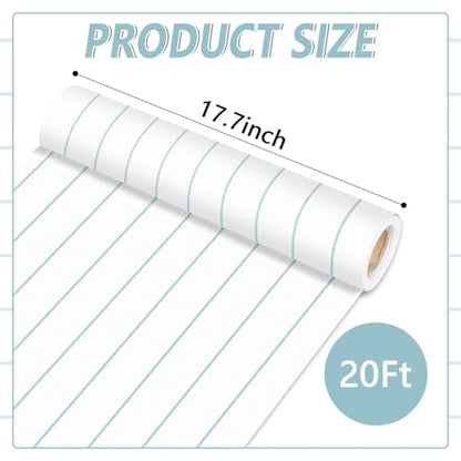 Qyeahkj Composition Bulletin Board Paper Roll Notebook Blue Lined Bulletin Background Decor Fade Resistant Classroom Decorations Poster Art Craft Home Wall Education Supplies 17.7in x 20ft - style: Lined