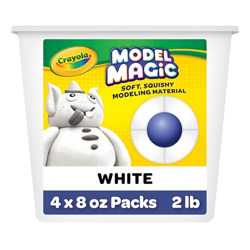 Crayola Model Magic White, 4‑Pack (8 oz Each), Teacher Must Haves & Classroom Essentials, Air‑Dry Modeling Material for Kids, Sculpting Craft Clay Alternative, Ages 3+ - color: White, size: 8 oz (Pack of 4)