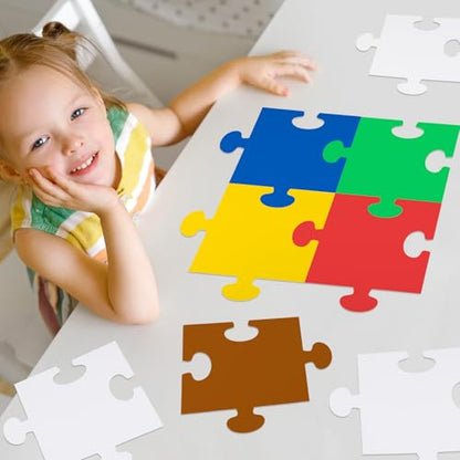 30 Pcs Blank Puzzle Pieces White 12 x 11 Inch DIY Kids Adults - color: White, size: 12 x 11 Inch