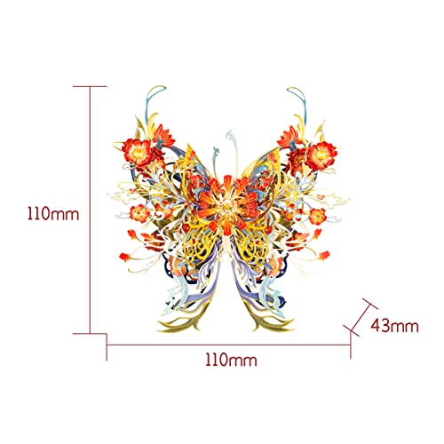 MU 3D Metal Puzzle Model Kits for Adult Flower and Butterfly D-Sunset, Assembled Metal Insects Puzzles for Beginner to Build, Birthday Xmas Gifts Brain Teaser DIY Set Home Decor - color: Sunset