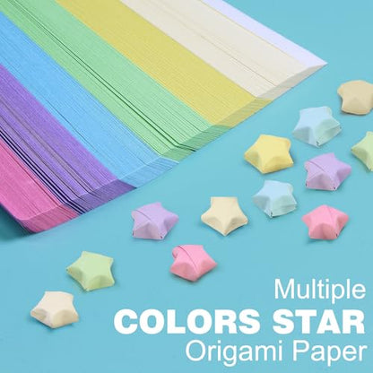 FoDau770 Solid Color Star Paper Strips - 1080 Sheet, Macaron Colour - color: Solid Macaron Colour