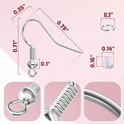 Hypoallergenic Earring Hooks for Jewelry Making, 600 Pcs Earring Making Kit