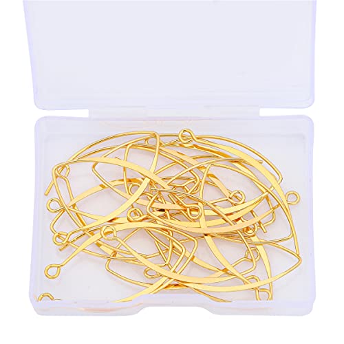 BEADIA 18K Gold Plated Earring Hooks U Shape 15x38mm 20pcs for Jewelry Making Findings - size: U Shape Hooks 15x38mm