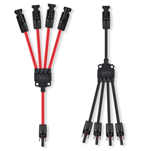 4 to 1 Solar Parallel Connectors 10-12 AWG Solar Panel Connector - size: 1 Pair M/FFFF and F/MMMM