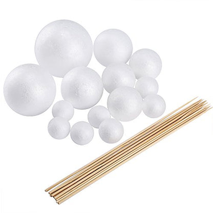 Pllieay Make Your Own Solar System Model with 14 Mixed Sized Foam Balls - size: 24 PCS Solar System Model Kit