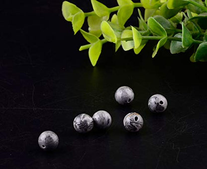 Natural Stone Beads 100pcs Round Genuine Real Stone Beading Loose Gemstones Hole Size 1mm DIY Smooth Bead for Bracelet Necklace Earrings Jewelry Making (Map Jasper, 8mm) - color: Map Jasper, size: 8mm