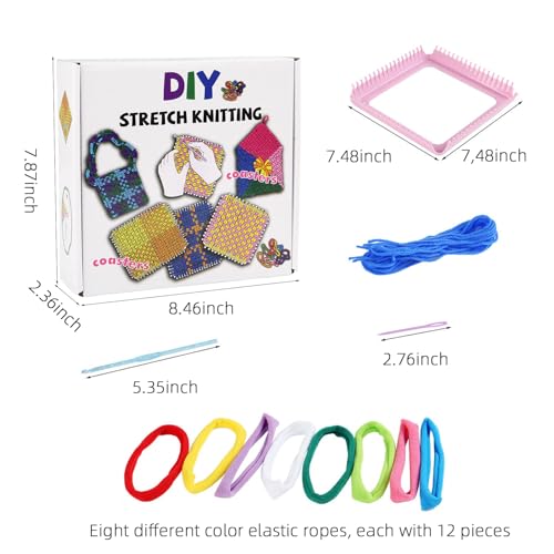 Kqiang Weaving Loom Kit for Adults: Potholder Loom Kit DIY Arts and Crafts for Adults, Easy Rainbow Loom Knitting for Beginners,Gift Ideas