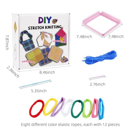 Kqiang Weaving Loom Kit for Adults: Potholder Loom Kit DIY Arts and Crafts for Adults, Easy Rainbow Loom Knitting for Beginners,Gift Ideas