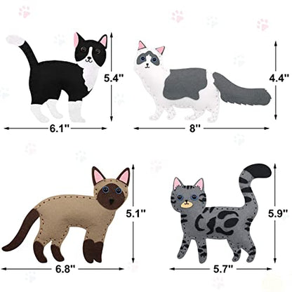 CiyvoLyeen Cat Sewing Kit for Kids –Ages 7 8 9 10 11 12 Kitten Plush Toys Arts & Crafts Set for Beginners, Learn to Sew Gifts Idea for Girls & Boys, Felt 12PCS