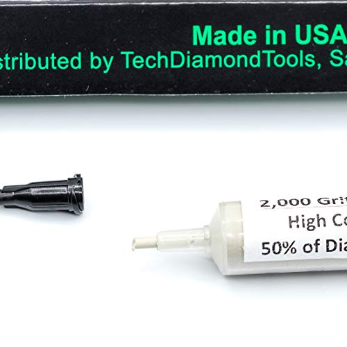 TechDiamondTools Diamond Polishing Compound Polishing Paste USA Made 2,000 Grit 4-8 Microns for Marble Glass Metal Rock Jewelry Resin Silver Chrome Gemstone with High Concentration of Diamond Powder - size: 2,000 grit/4 - 8 microns