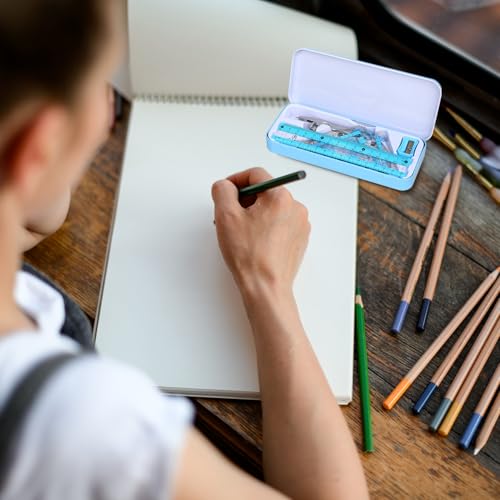 Compass Geometry Tool Geometry Set Drafting Drawing Compass and Protractor Set with Box Math Geometry Compass for Geometry Metal Compass Geometry Kit Drawing Tool for Measuring Drawings Study