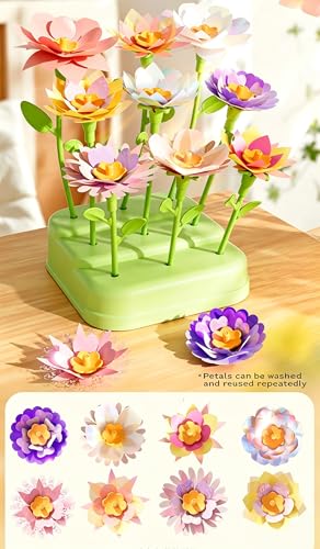 JIYAKO Flower Bouquet Building Kit, 185 PCS DIY Flower Craft Kit for Kids, Build Your Own Flower Bouquet Toy, Flower Art Craft & Flower Making Kit for Creative Projects