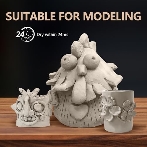 VIBRATITE 10LB Air Dry Clay, White Modeling Clay for Pottery & Sculpting - color: White
