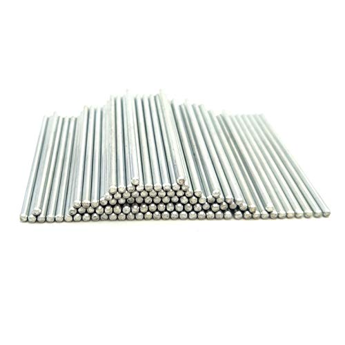 EUDAX 100Pcs Dia.2mm STEM Toys Shaft Round Rod Axles for DIY Toy RC Car Boat Helicopter Model Part (2mmx50mm) - style: 2mmx50mm