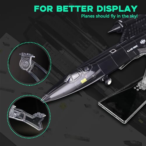 ArtorBricks SR-71 Reconnaissance Blackbird Airplane Military Building Set with Display Stand - 183Piece Model Kit for Adults, Collectors & Hobbyists