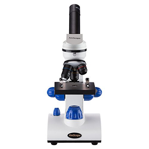 AmScope M162C-2L-PB10-WM-SP14-50P100S 1000X Microscope Kit