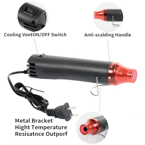 Heat Gun 300W, Handed Hot Air Gun for Crafting and DIY (Black) - color: Black