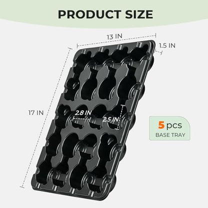 homenote 5 Pack Reusable 20 Cell Seed Starter Trays for 3 Inch Nursery Pots - size: 3 Inch, style: 5 Pack Seed Starter Tray