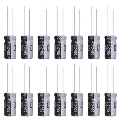 2.2uF 50V 5x11mm Electrolytic Capacitor 2.2 UF MFD 50 Volt 0.2x0.43in Aluminum Capacitors (Pack of 15) - style: 2.2uF 50V 5x11MM