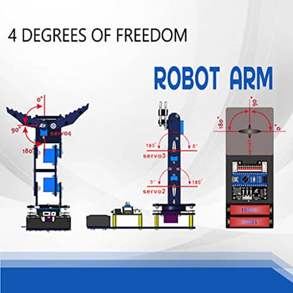 Robot Arm for Arduino, Smart Robot Building Kit That can Memorize and Repeat Movements for Beginners/Teens/Adults to Learn Electronic, Programming, Math and Science
