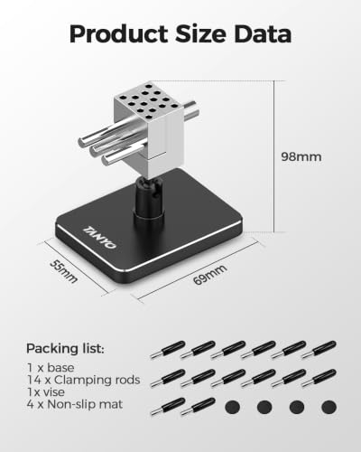 TANYO Mini Bench Vise, Precision 360° Rotating, Table Top Hobby Clamp,Black - color: Black