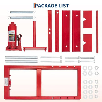 6 Ton h Frame Hydraulic Shop Press, Heavy Duty Garage Floor Press with Adjustable Height, Built in Relief Valve, Professional Grade Car Repair Tool for Bending Straightening Bearings u Joints, Red - size: 6 Ton