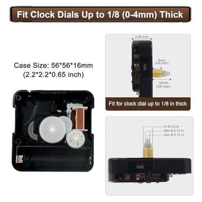15 Pack Clock Mechanism Replacement Kit with 19 Pairs Clock Hands - size: Thread Length 5/16 in