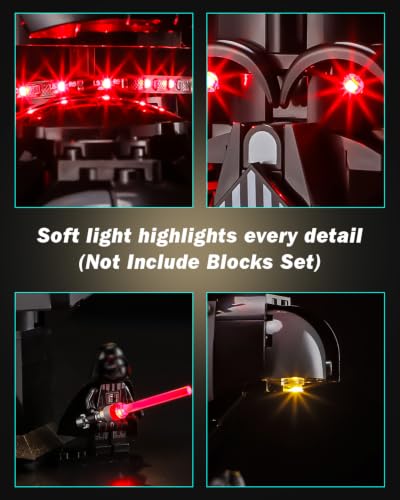LED Lighting Set Compatible with Lego Star Wars Darth Vader Bust 75439 Set, DIY Light Up Kit for 75439 Building Blocks Model (Building Sets Not Included) - style: 75439 Darth Vader Bust Set
