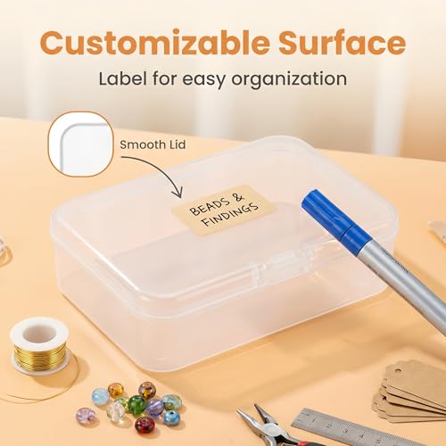 LJY 28 Clear Rectangular Plastic Boxes, 3.3 x 2.2 x 1 in for Buttons - color: Transparent, size: 3.3 x 2.2 x 1 inch