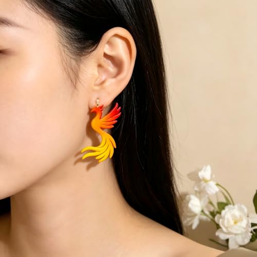 17Pcs Phoenix Polymer Clay Cutters Flame Feather Polymer Cutter for Clay Earrings Making Festival Jewelry DIY - color: Phoenix