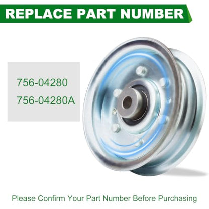 Idler Pulley 756-04280 756-04280A Fits for MTD Cub Cadet Troy Bilt I1042 LTX1042 LTX1040 CC800 760ES TB WC33 XP SP33HW Lawn Mower - color: 756-04280A 756-04280