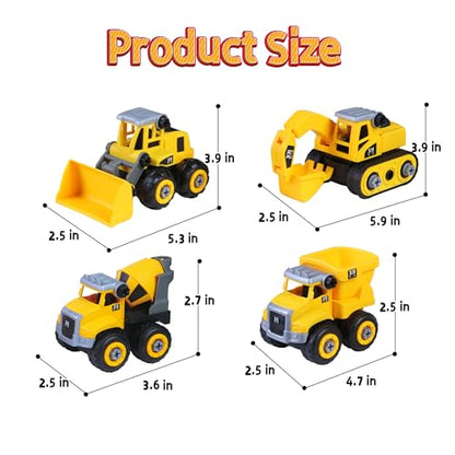 YIDESTARS Sensory Bin Large Take Apart Trucks for Toddlers 3+