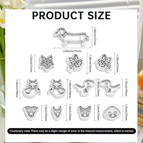 12 Pcs Animal Polymer Clay Cutters Set - Dinosaur, Bird, Fox & Dog Shaped Clay Cutters for Polymer Clay Jewelry Making, Gift for Animal Lovers，Women，Friendship - color: Dachshund