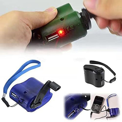 Portable Emergency 5V Hand Crank Generator Charger - color: Black