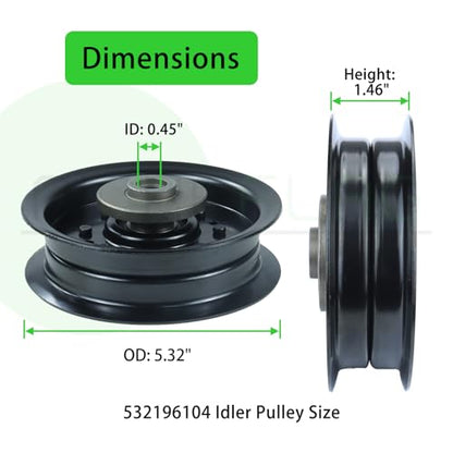 3 Pack 532196104 Idler Pulley for Husqvarna/Craftsman 48 54 Z254F - color: A06 3x532196104