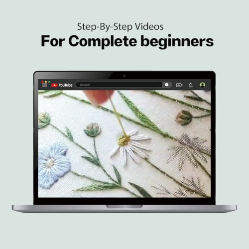 Embroidery Kit for Beginners Learn 7 Common Stitches Step-by-Step Video - color: 7 Common Stitches