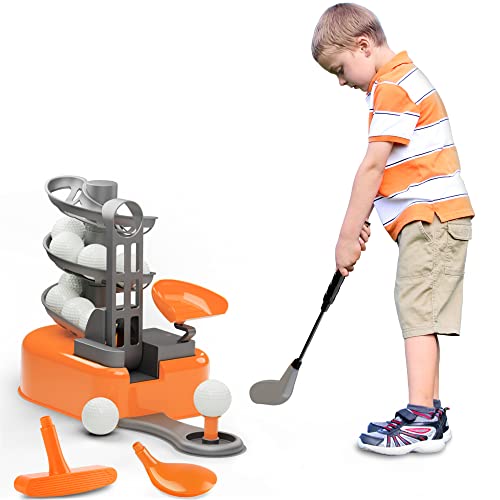 iPlay, iLearn Kids Golf Toy Set, Toddler Boy Outdoor Sport Toy Age 3-5 - color: Orange