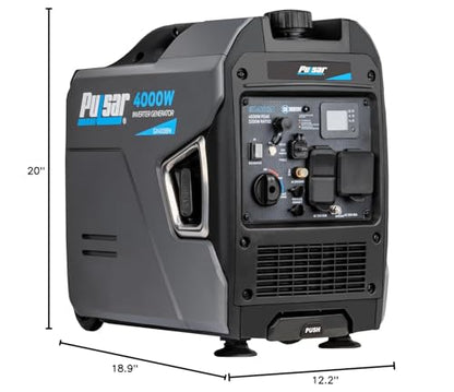 Pulsar Products GX400BN, 4000W Portable Ultra-Quiet Dual Fuel & Parallel Capability, RV-Ready, Handle & Wheels, with CO - style: 4000 Watts + Dual Fuel + Wheel Kit + RV Ready + CO Shutdown