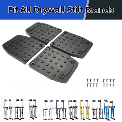 4-Piece Drywall Stilt Sole Non-Slip Replacement Kit,Heavy-Duty Stilt Anti-Slip Mat Anti-Slip Stilt Mats for Construction, Painting, Electrical Work, Plastering, Street Performances