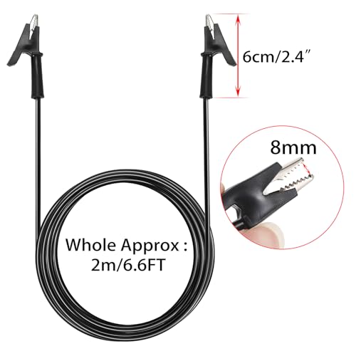 Sumnacon 2 Pcs Dual Ended Crocodile Alligator Clips with Wires,6.6 ft/2m - size: 2 m