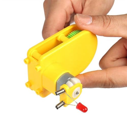 caralei Portable Hand Cranked Power Generator Handheld Crank Generator Science Experiments STEM Building Toy for Student Teen ABS Plastic, Yellow