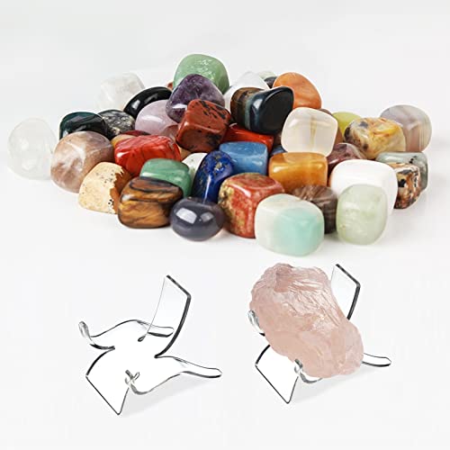 (3 Sizes 12 PCS)Crystal Display Stand,Acrylic Rock Holder,Clear Display Easel Stands Pedestal for Crystal,Geodes,Rock,Mineral Agate Fossil Coral Gemstone Small Collectibles Display Stands - size: 12 Pieces (3 Sizes)