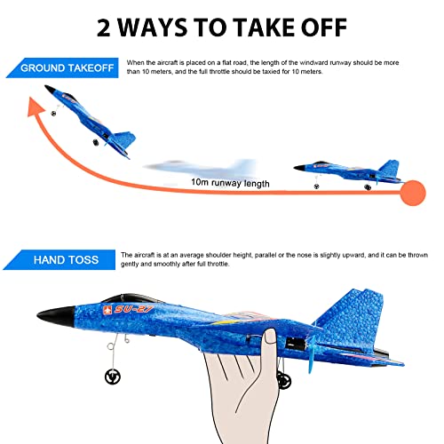 SU-27 RC Airplane for Kids Adults Beginners Fighter Jet Ready To Fly - color: Blue Su27